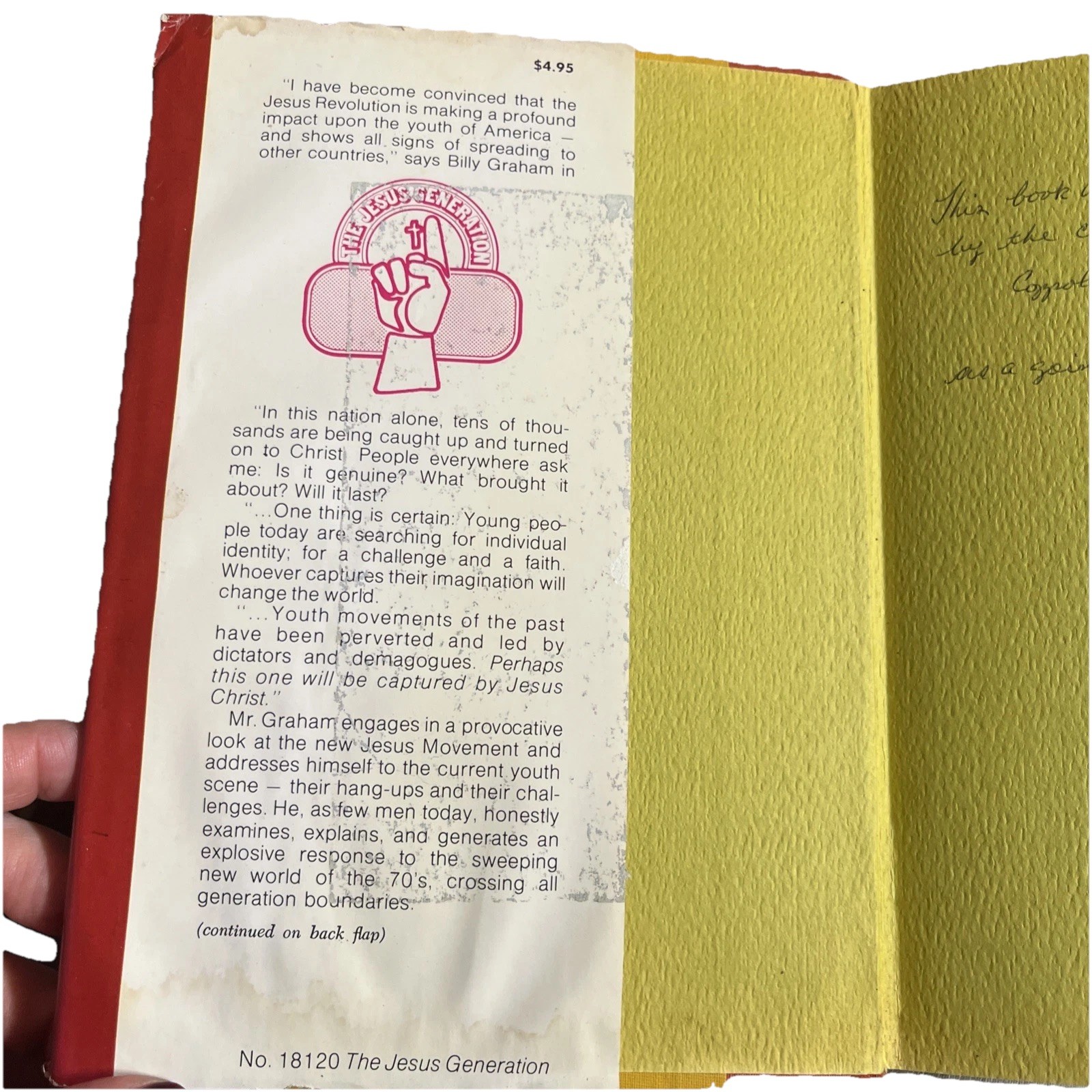 Billy Graham The Jesus Generation Book No 18120 Library Of Congress 75-178826