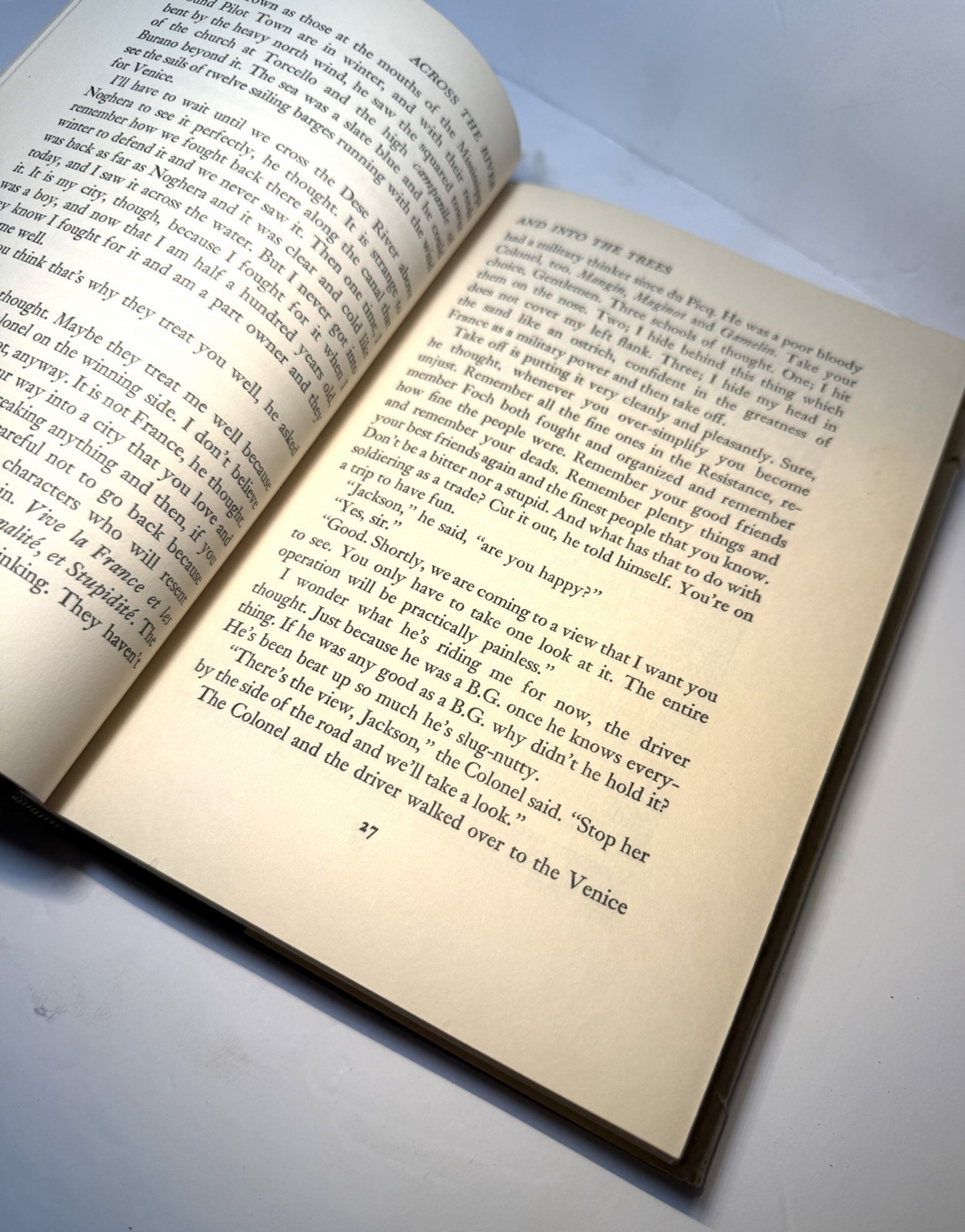 Ernest Hemingway Across The River Into The Trees 1950 First Edition A DJ