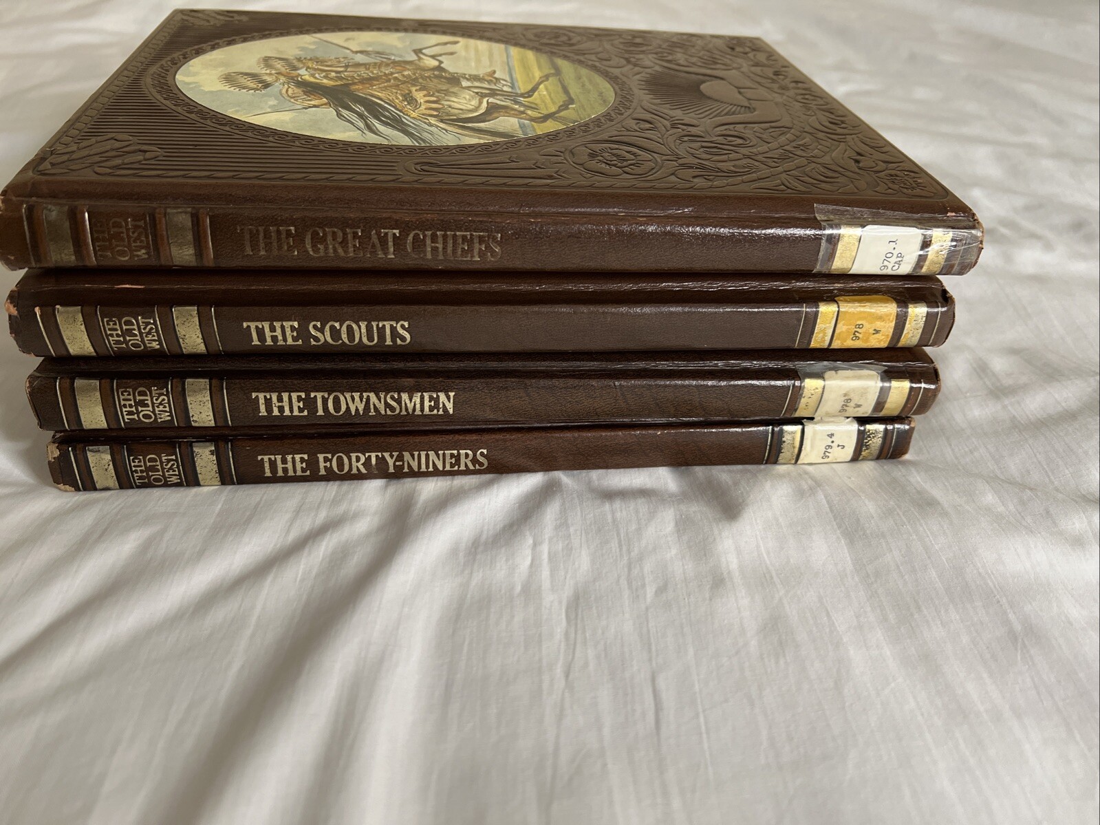 Time Life Books The Old West Series Brown Faux Leather – Lot of 4 Books