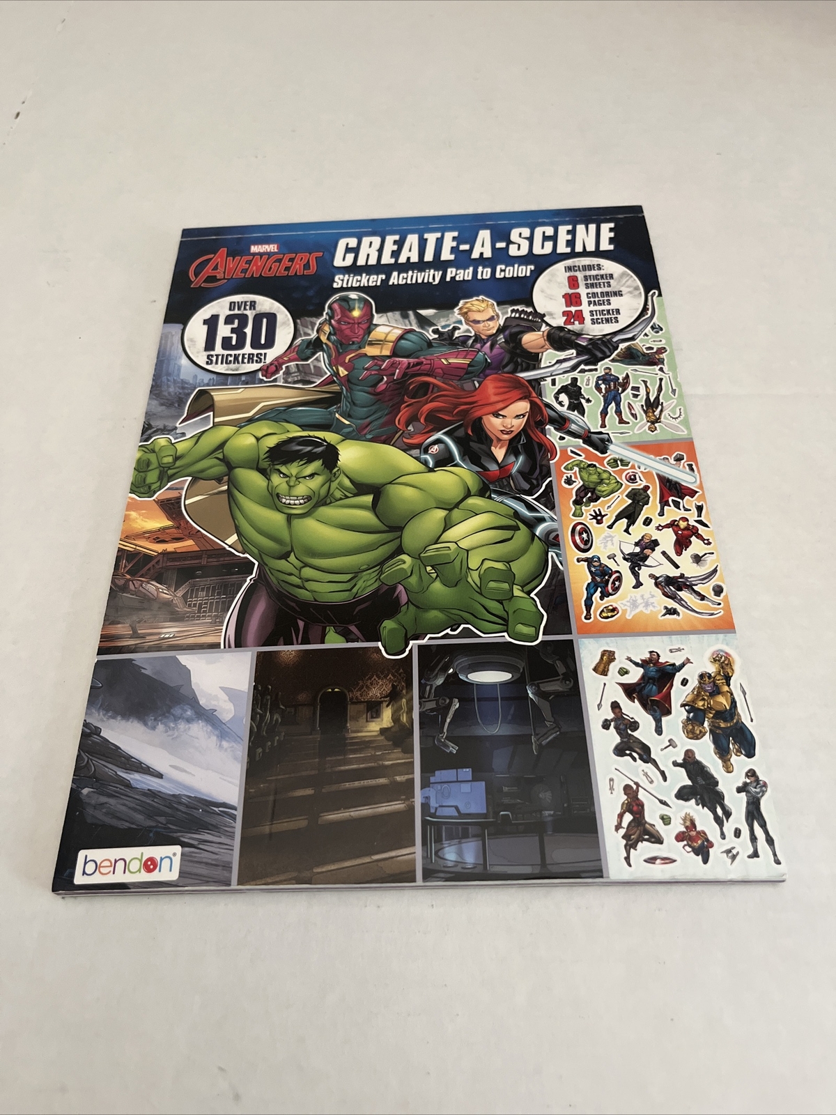Marvel Avengers Create-A-Scene 130 Sticker Activity Pad to Color Book