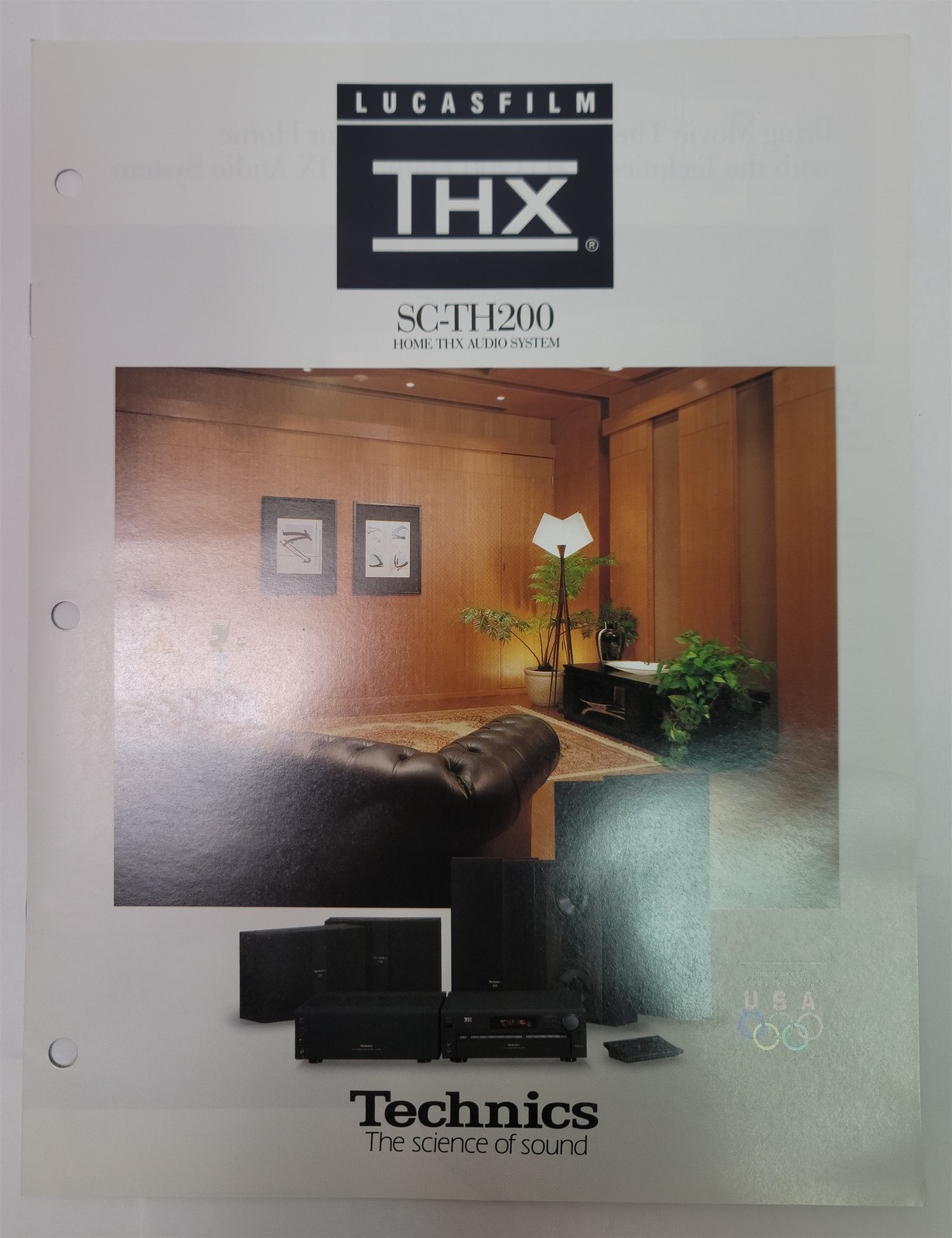 1990’s Technics SC-TH200 Home THX Audio System Brochure Specs Lucasfilm SH-TX200