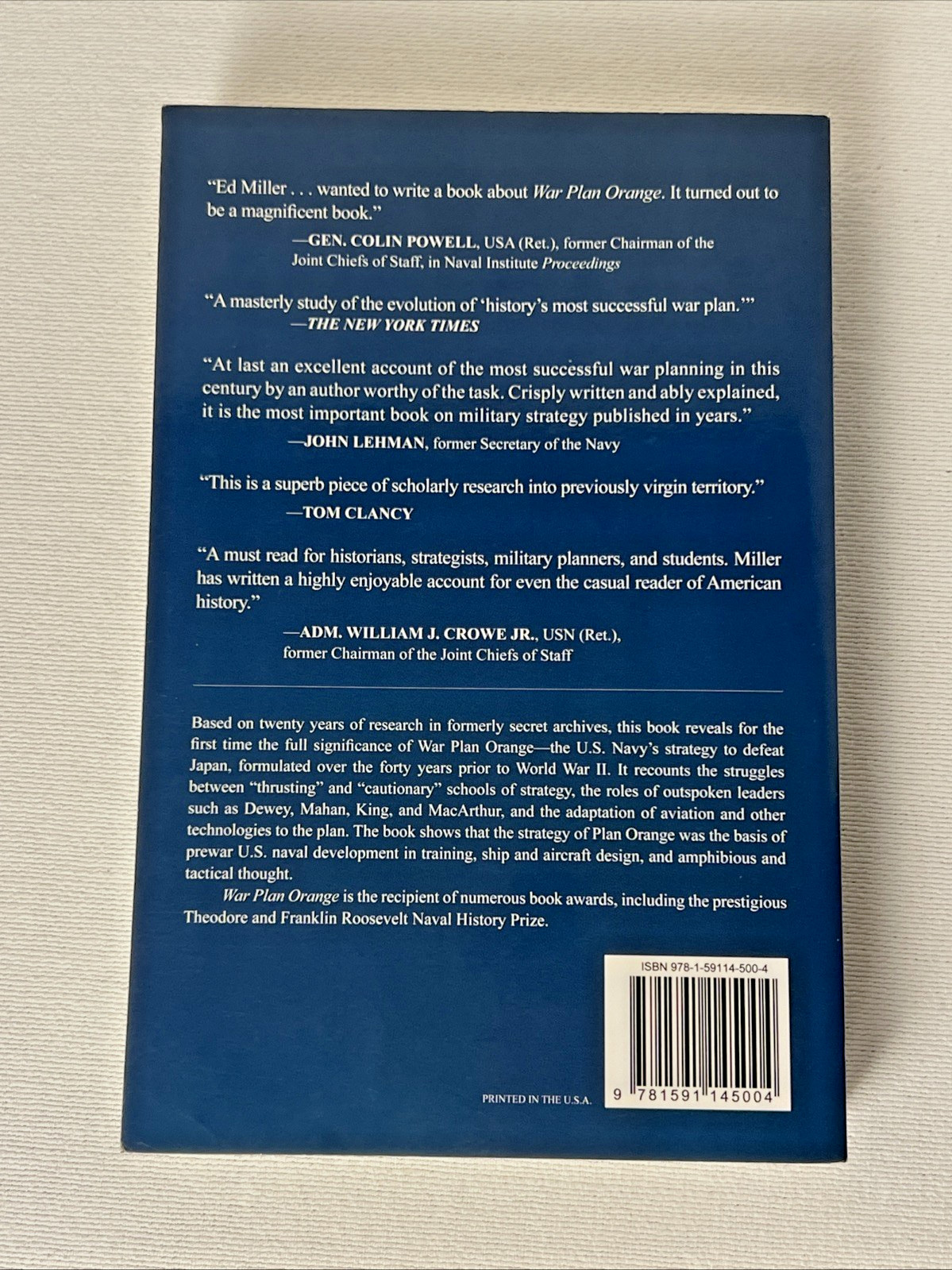 War Plan Orange: U.S. Strategy to Defeat Japan, 1897-1945 by Edward S. Miller