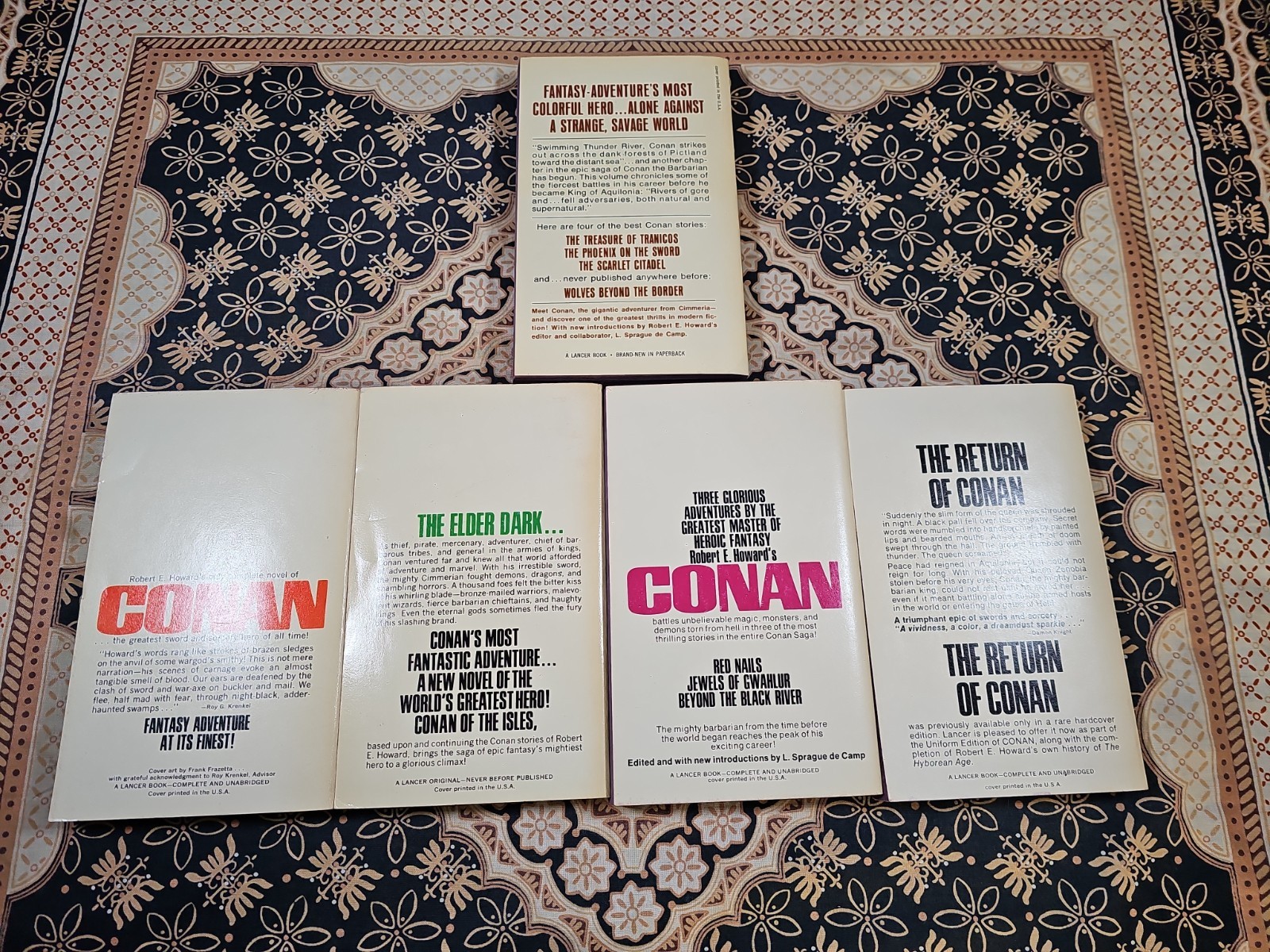 LOT of 5 VTG CONAN Lancer PB BOOK Robert Howard & L. Sprague de Camp 1960s ~NM~