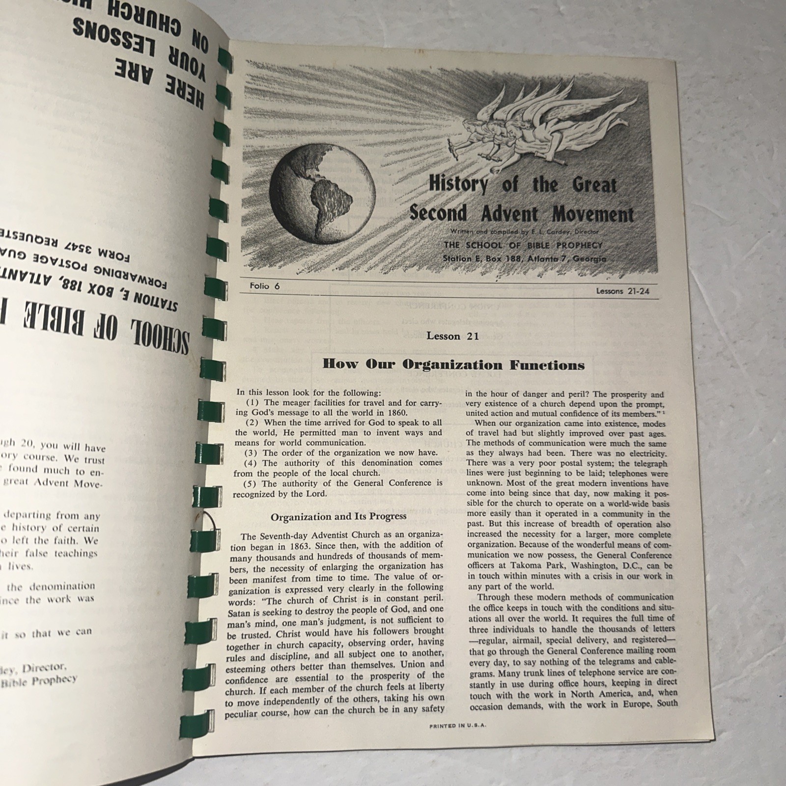 History of the Great Second Advent Movement E L Cardey Bible Prophecy 1940s? 50s