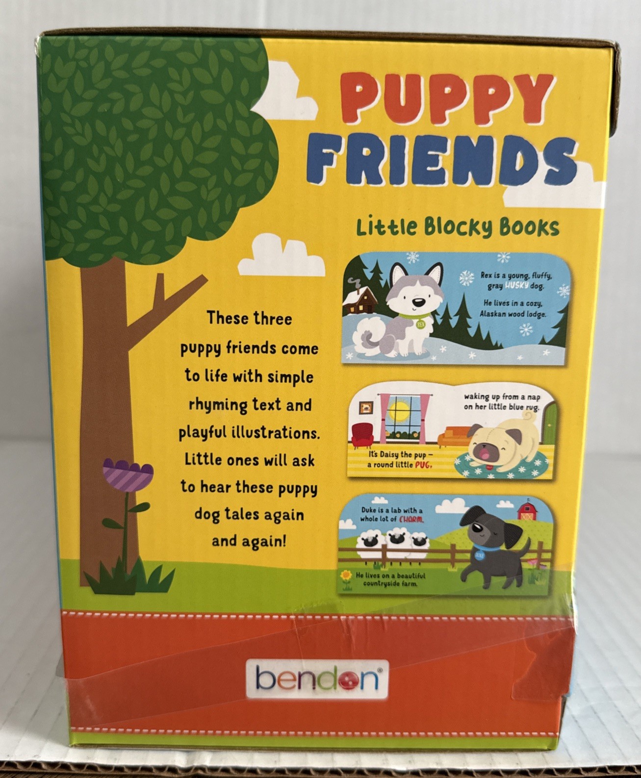 Bendon Board Books Puppy Friends Little Blocky Books Husky Pug Lab Kathy Ireland