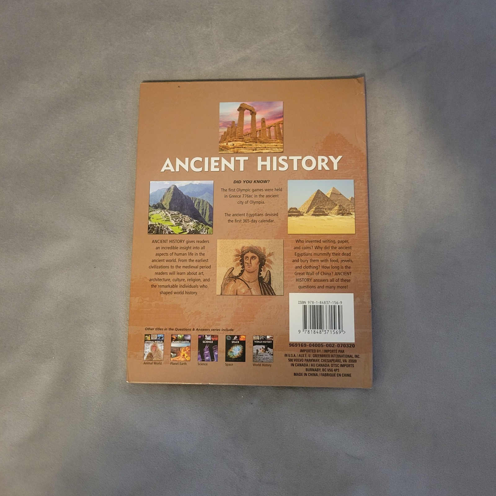 Questions & Answers Ancient History Hardcover Arcturus Publishing