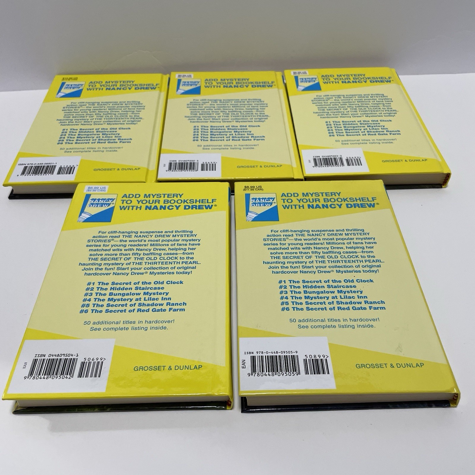 Nancy Drew Mystery Stories Carolyn Keene Books 1-5 Hardcover Lot Good Condition