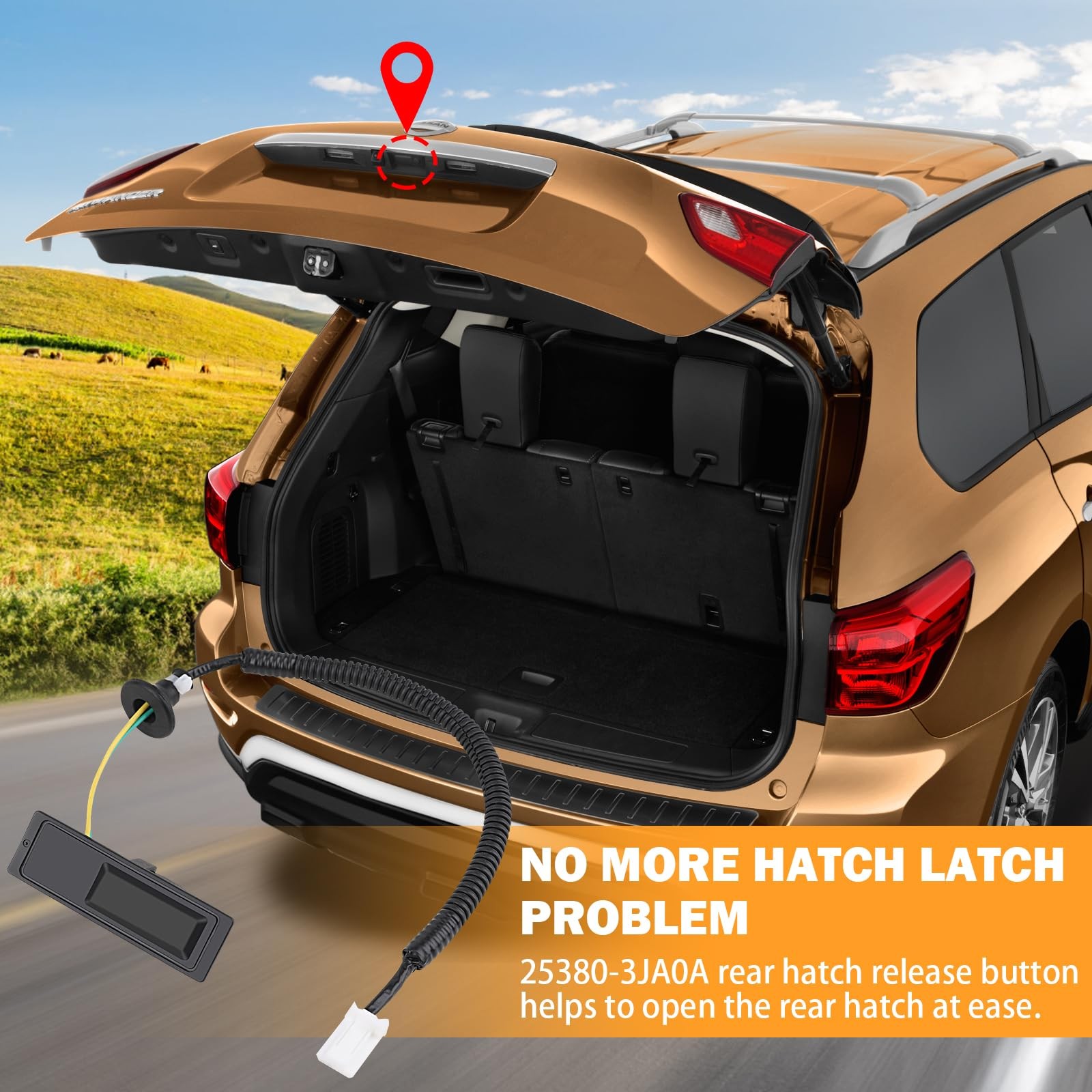 253803JA0B Hatch Button Trunk Latch for Nissan Pathfinder 2013 2014 2015 2016…