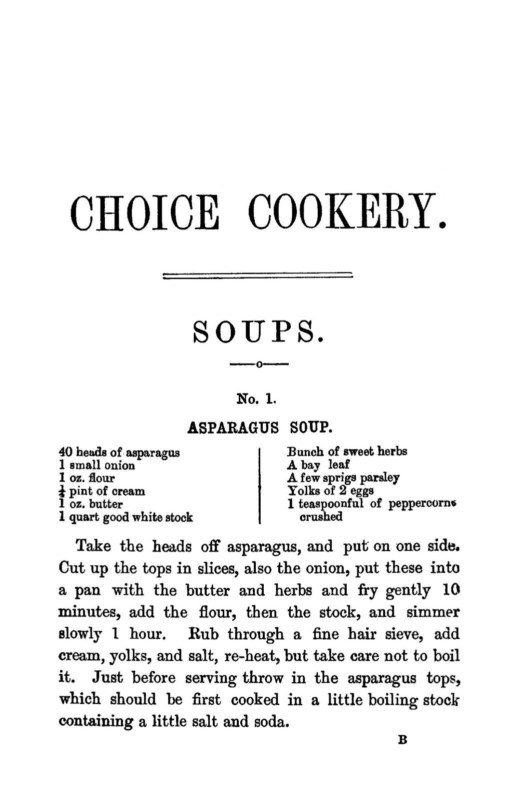 1888 Choice Cookery Vintage Cook Book 144 Pages