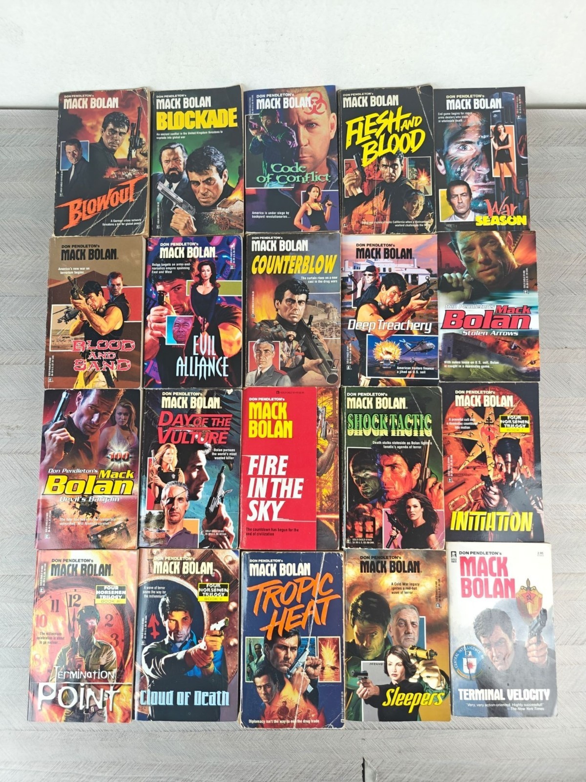 Don Pendleton’s Mack Bolan Lot Of 44 Mass Market Paperbacks Vintage Action