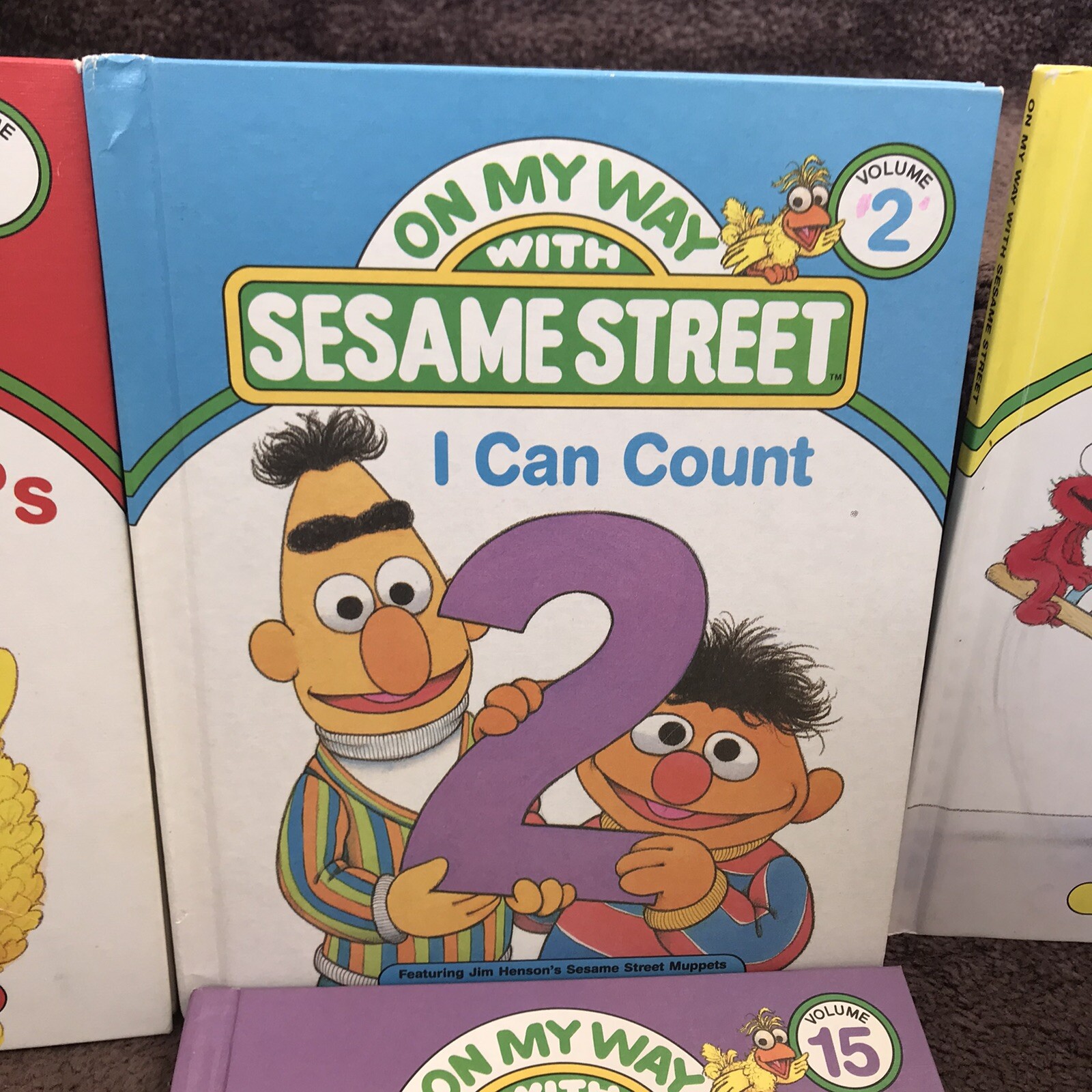 1989 On My Way With Sesame Street Books Hardcover lot of 4 Vintage Big Bird