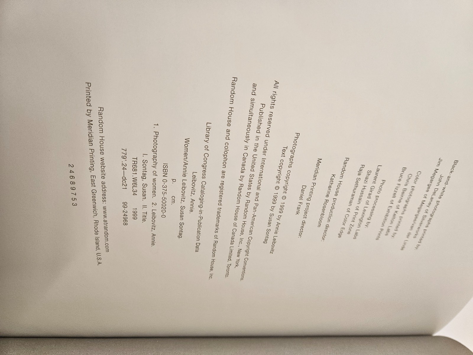 Women Annie Leibovitz Susan Sontag Hardcover 1999 Photography Book Monograph