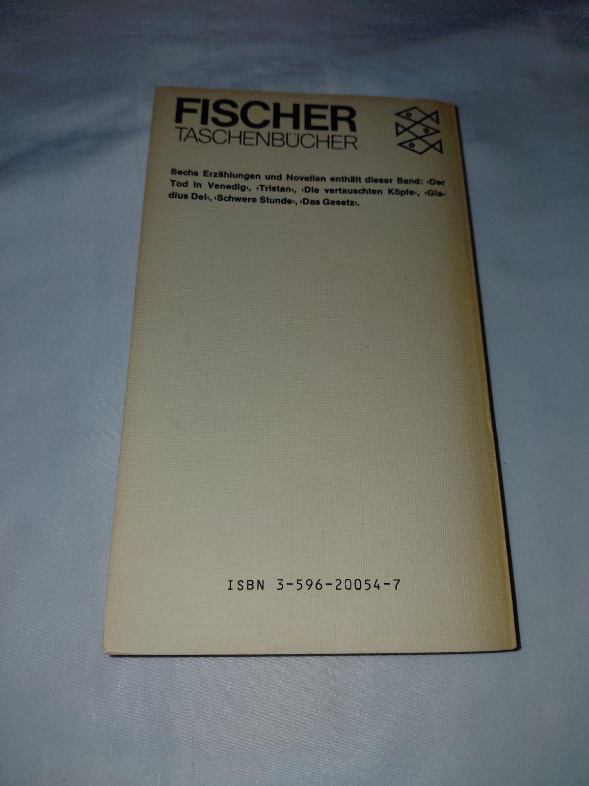 Der Tod in Venedig und andere Erzählungen Thomas Mann – Fischer Taschenbuch