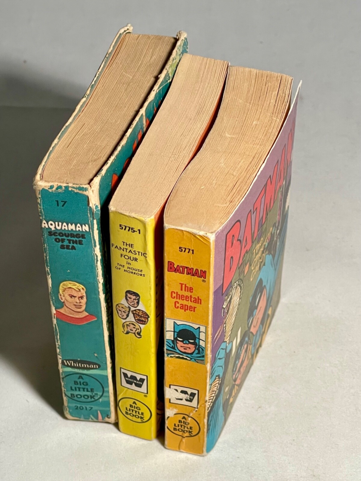 Big Little Book Whitman Aquaman, Batman and Fantastic Four Lot of 3 Books used