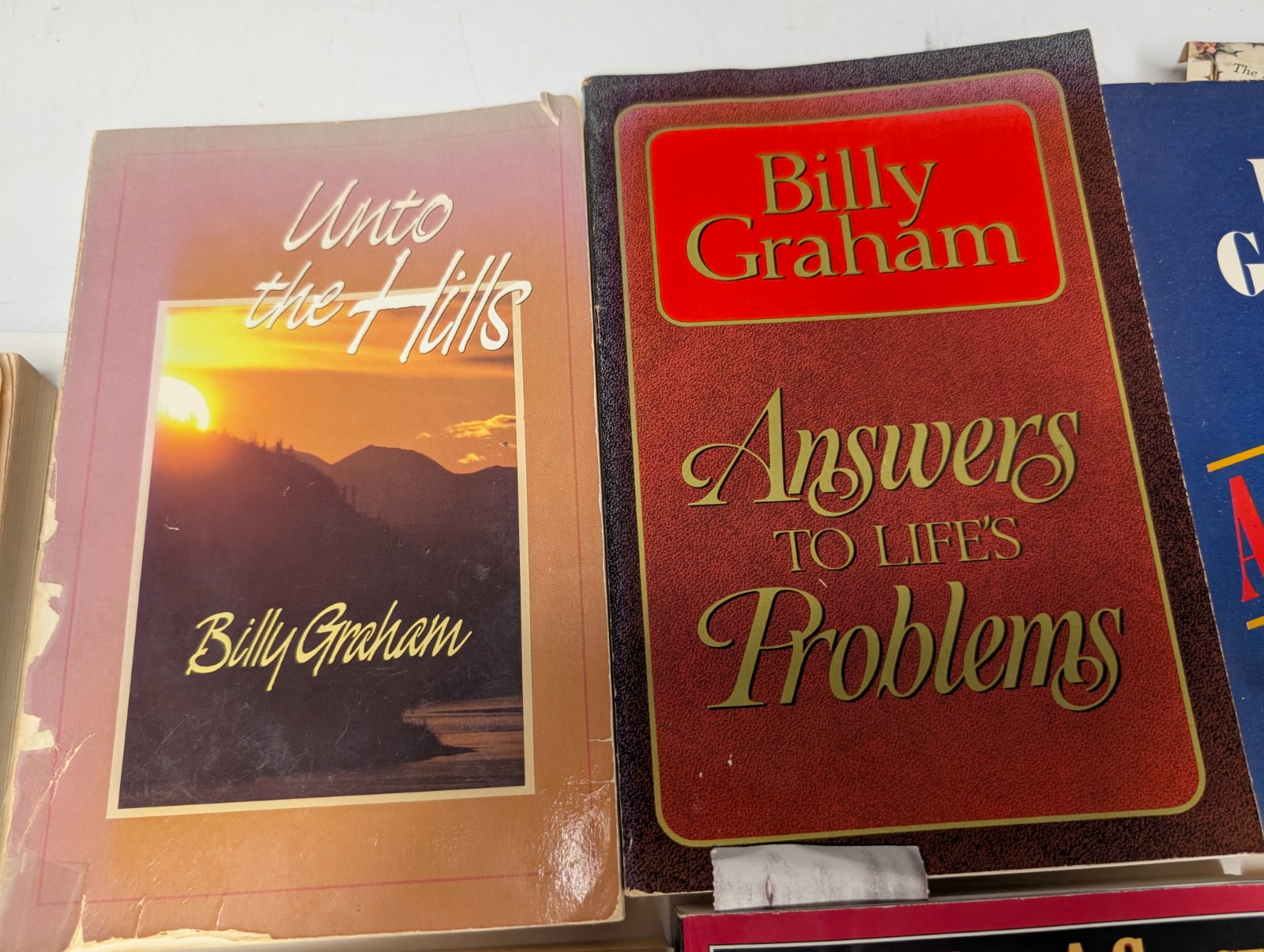 x7 LOT Billy Graham Franklin Graham Christian Religious Books Peace With God Vtg