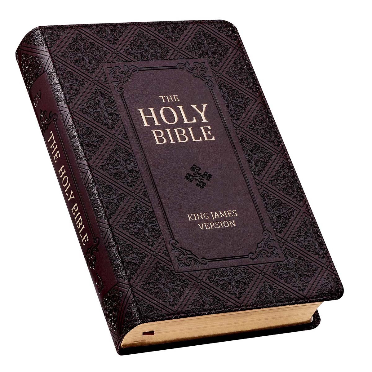 The Holy Bible KJV Giant Print Indexed Jesus Words In Red / Dark Brown
