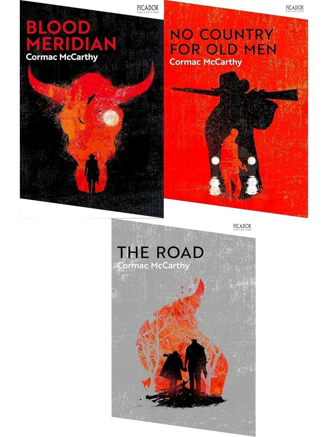 Cormac McCarthy 3 Books Set The Road, Blood Meridian & No Country for old men