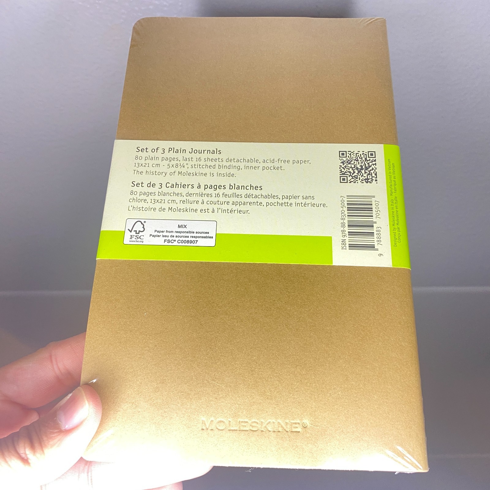 Cahiers Moleskine Set of 3 Plain Journals 80 Pages 5″ x 8.25″ Brown Tan Notebook