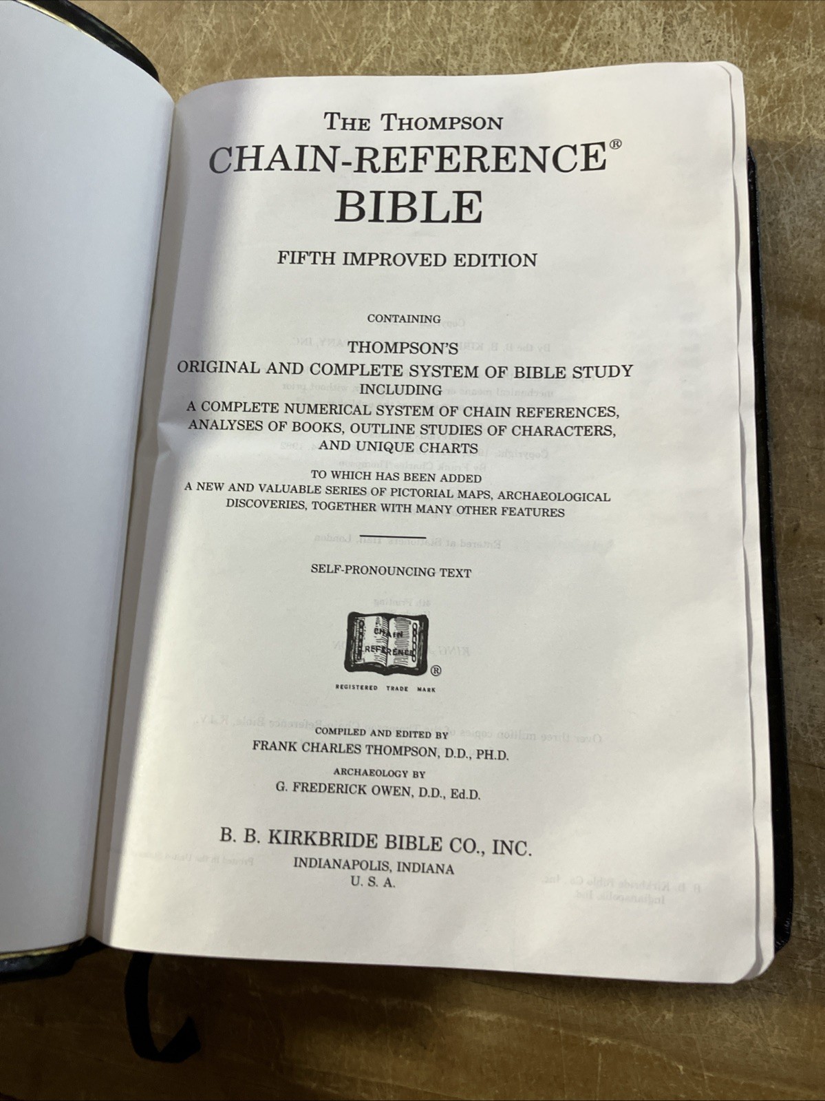 Rare 1988 Kirkbride Thompson Chain-Reference Bible KJV Handy Sz Genuine Leather