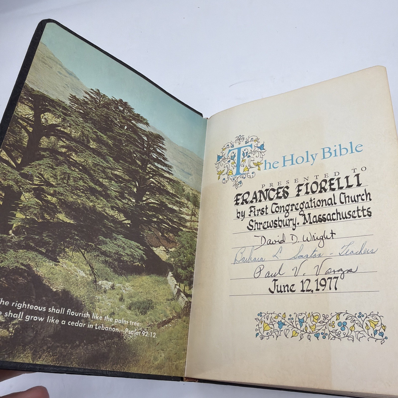VTG 1971 Holy Bible Black Genuine Leather Revised Standard Version Melton No Rl