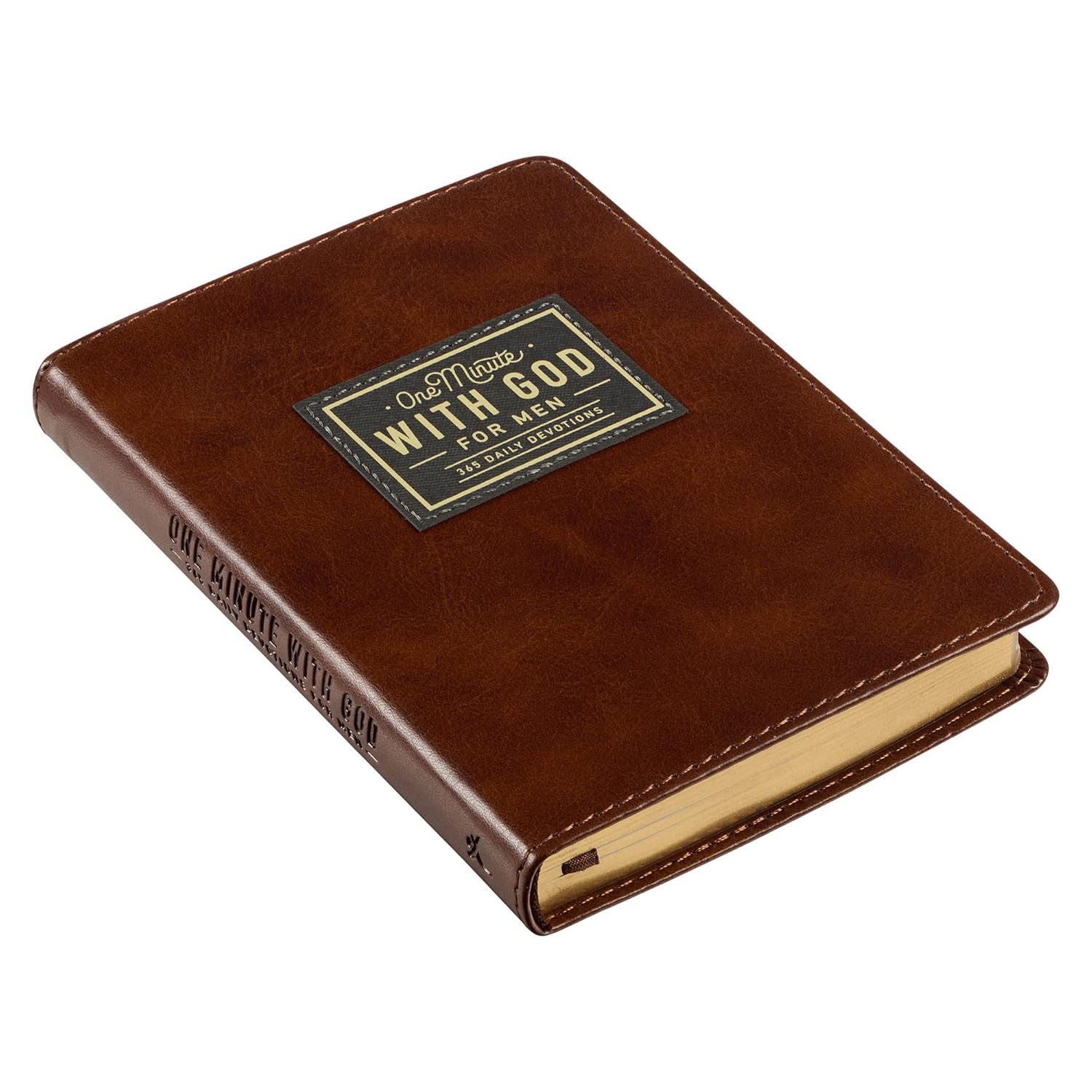 One Minute with God for Men 365 Devotions, Brown Faux Leather Flexcover