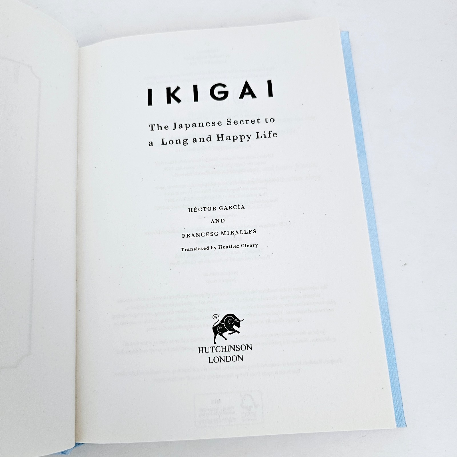Ikigai Hector Garcia Hardcover Japanese Secret Long Happy Life Free Postage