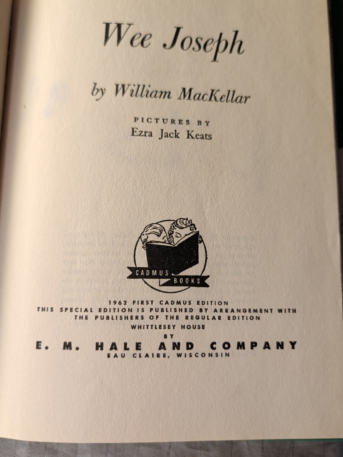 1962 Wee Joseph By William MacKellar HC First Cadmus Edition 76 Pages