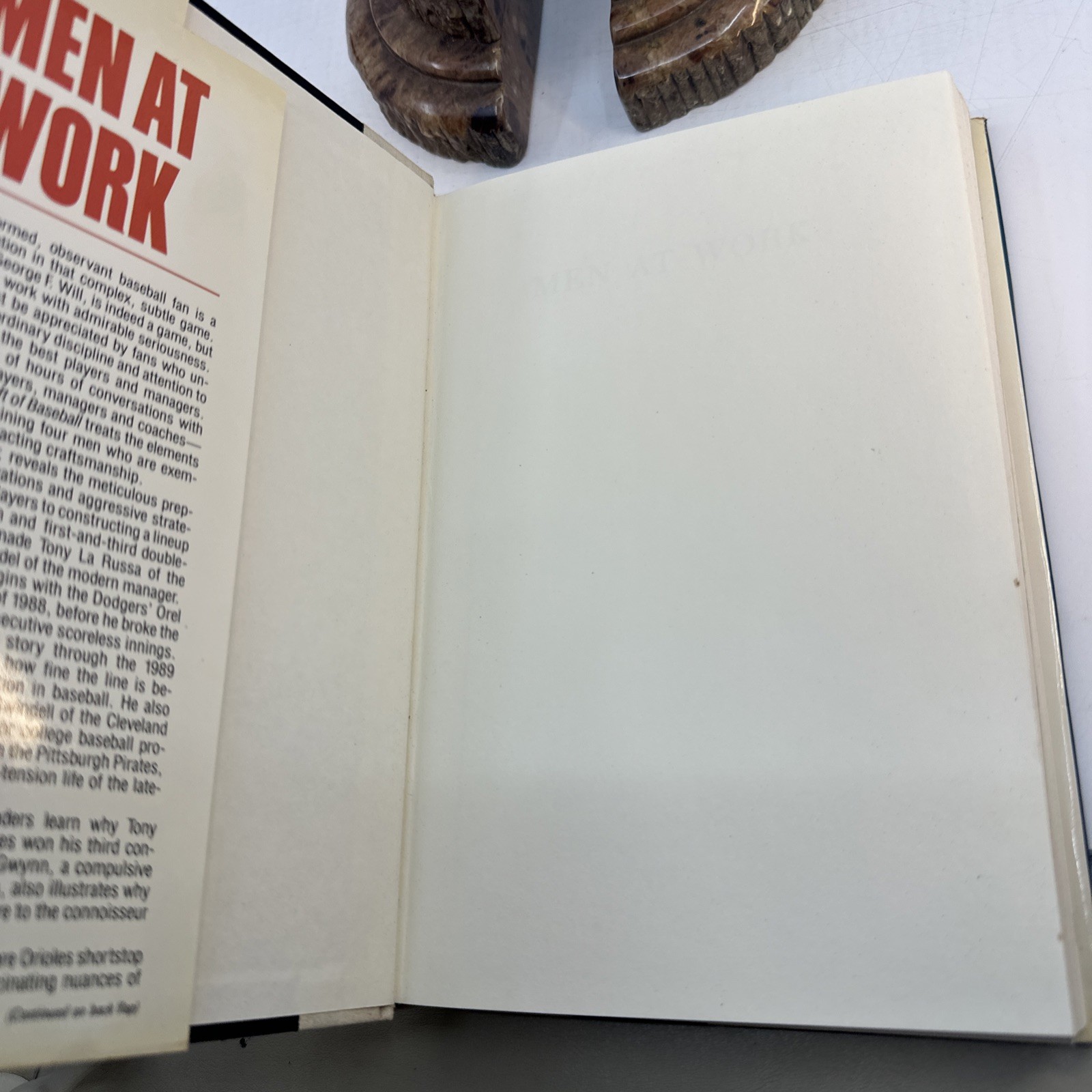 Men at Work George Will 1990 HC DJ Baseball Illustrated (AG75)