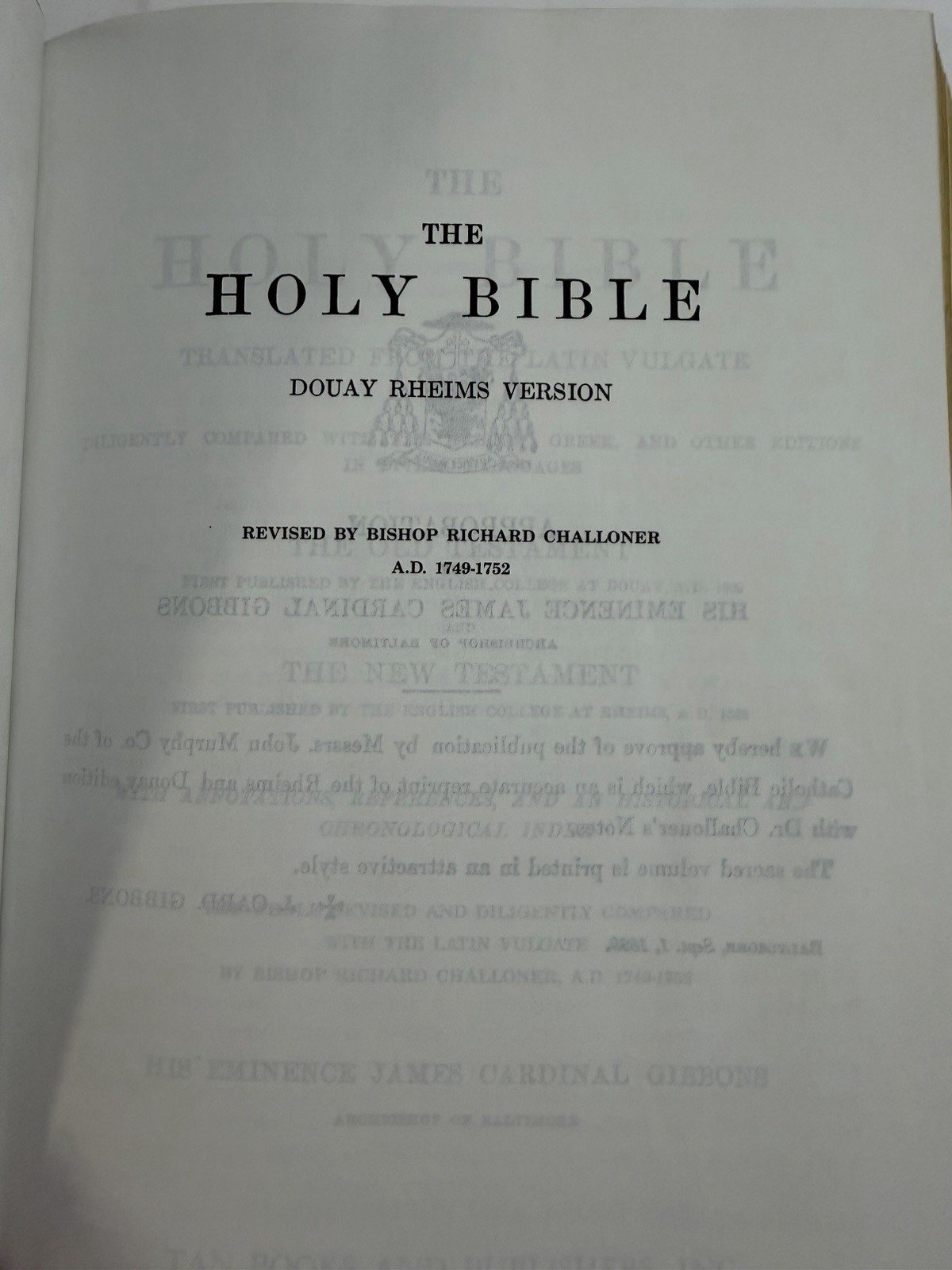 The Holy Bible Douay-Rheims Version TAN 1989 – Faux Leather Bound Hardcover
