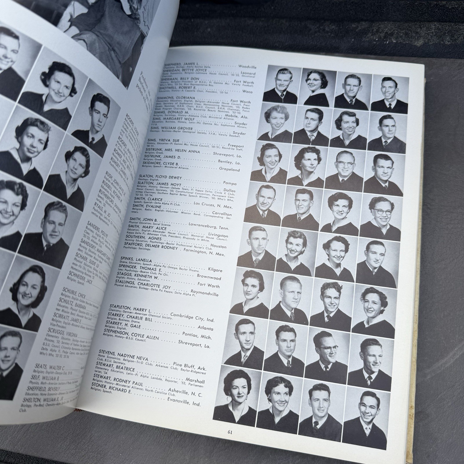 Baylor University 1954 Yearbook Round Up Annual Hardback Book Waco Texas Bears