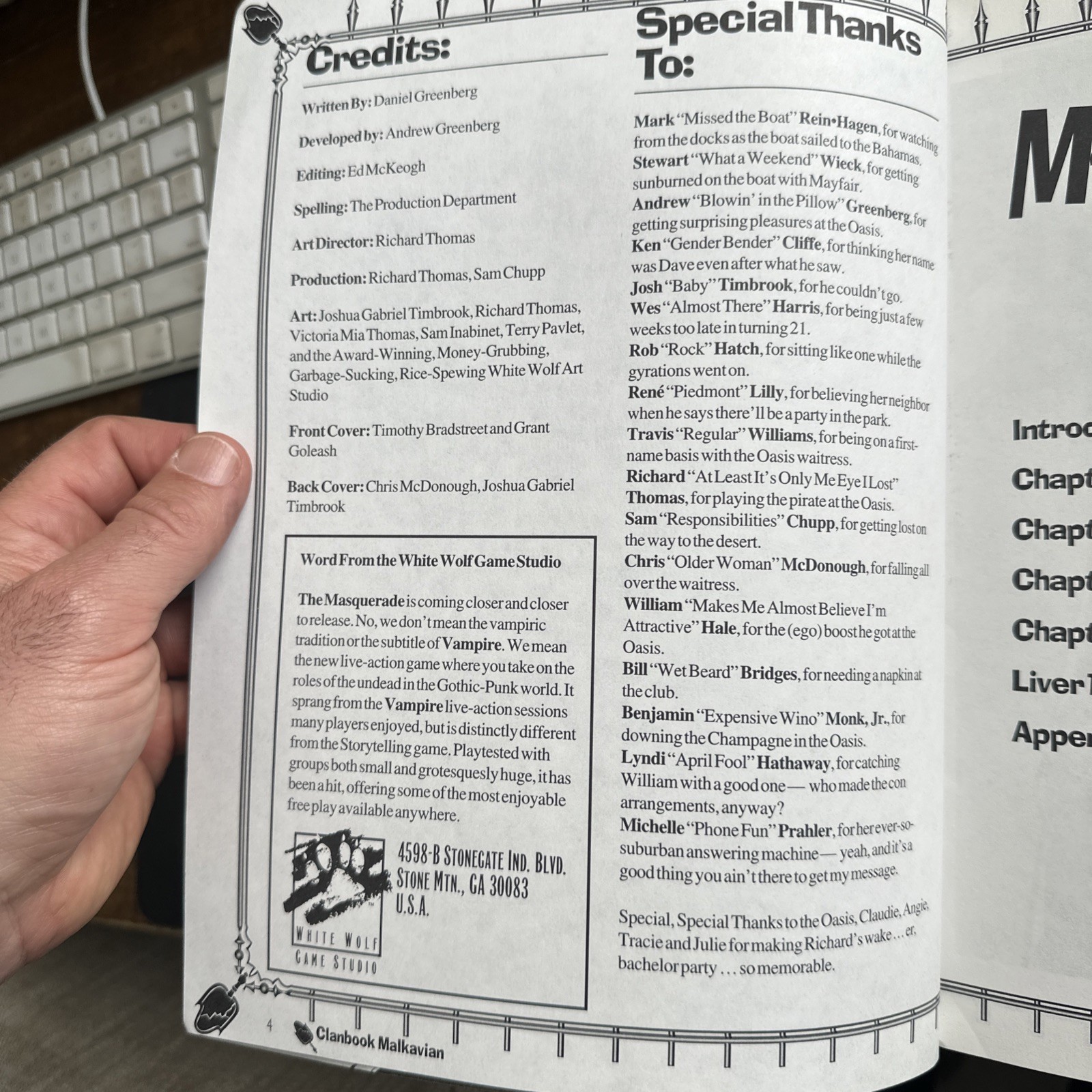 Clanbook : Malkavian by Andrew Greenberg (1993, Perfect)