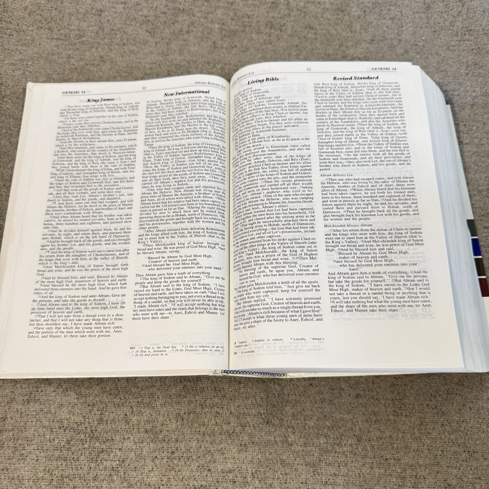 The New Layman’s Parallel Bible Zondervan Hardcover Vintage KJV NIV TLB RSV