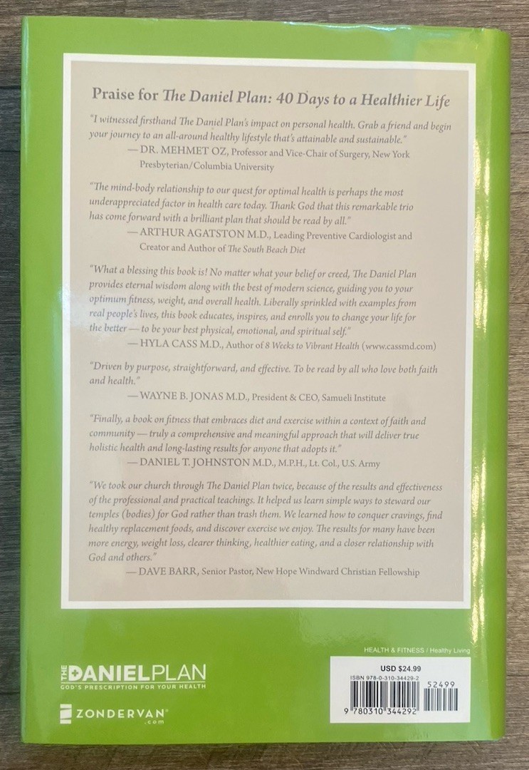 The Daniel Plan: 40 Days to a Healthier Life by Rick Warren 2013 Hardcover