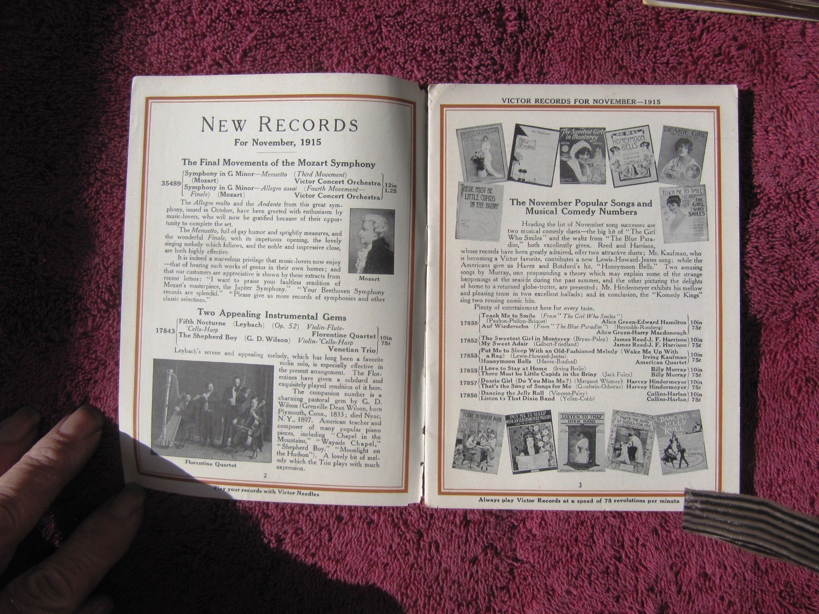 New VICTOR RECORDS Nov 1915 Supplement Ralph Bingham RASTUS Victrola CATALOG