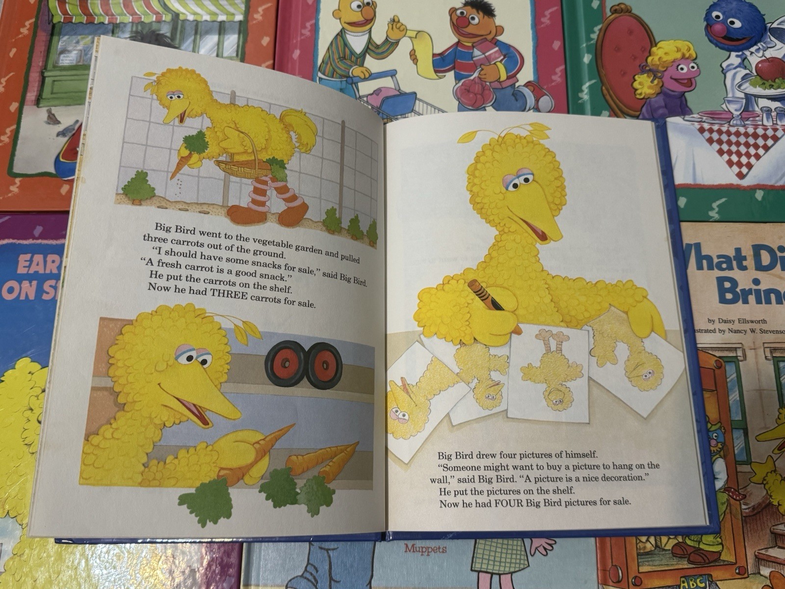 Sesame Street Book Club Lot of 7 Hardcover Books Vintage 1980 1992 1993