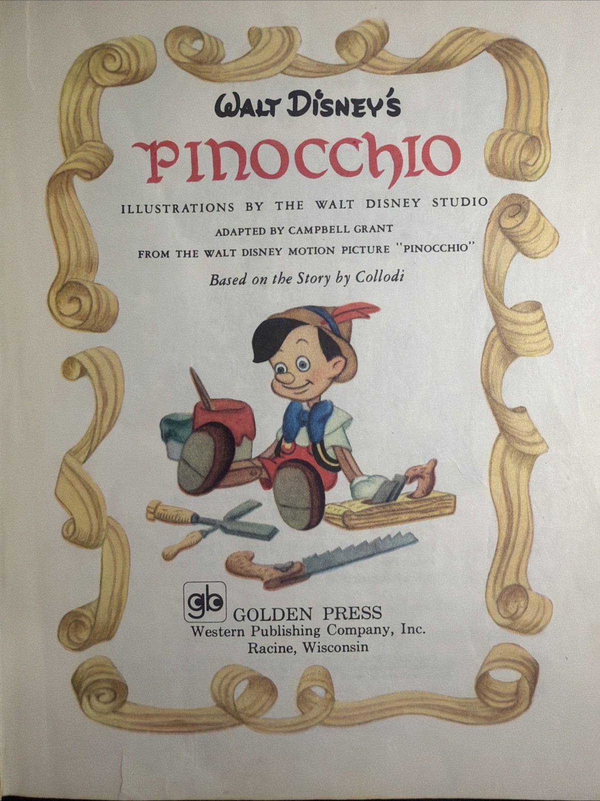 Vintage A Little Golden Book Disney’s Pinocchio 1978 .59 D100 #7786