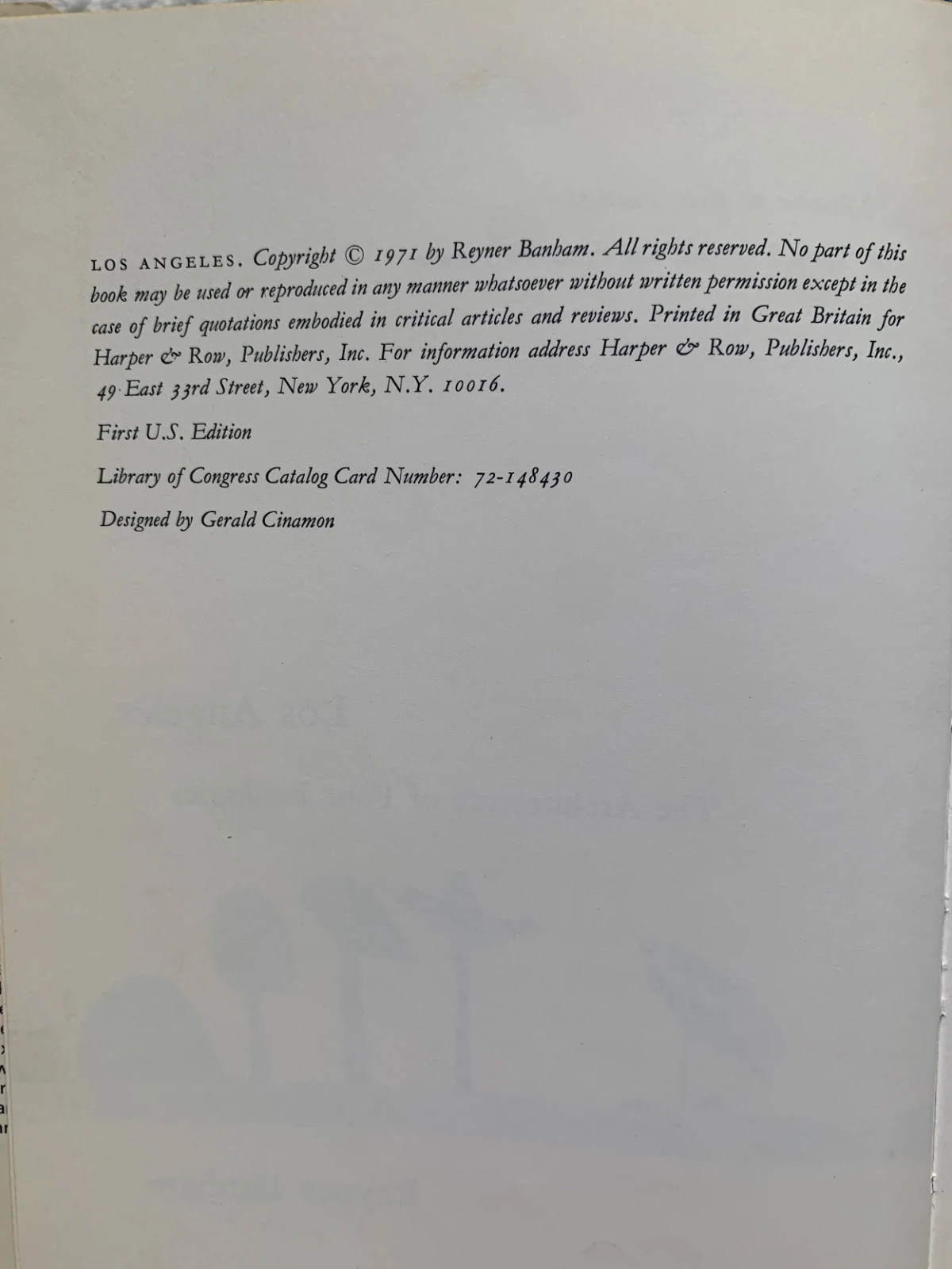 Los Angeles: The Architecture of Four Ecologies (1971, First U.S. Edition)