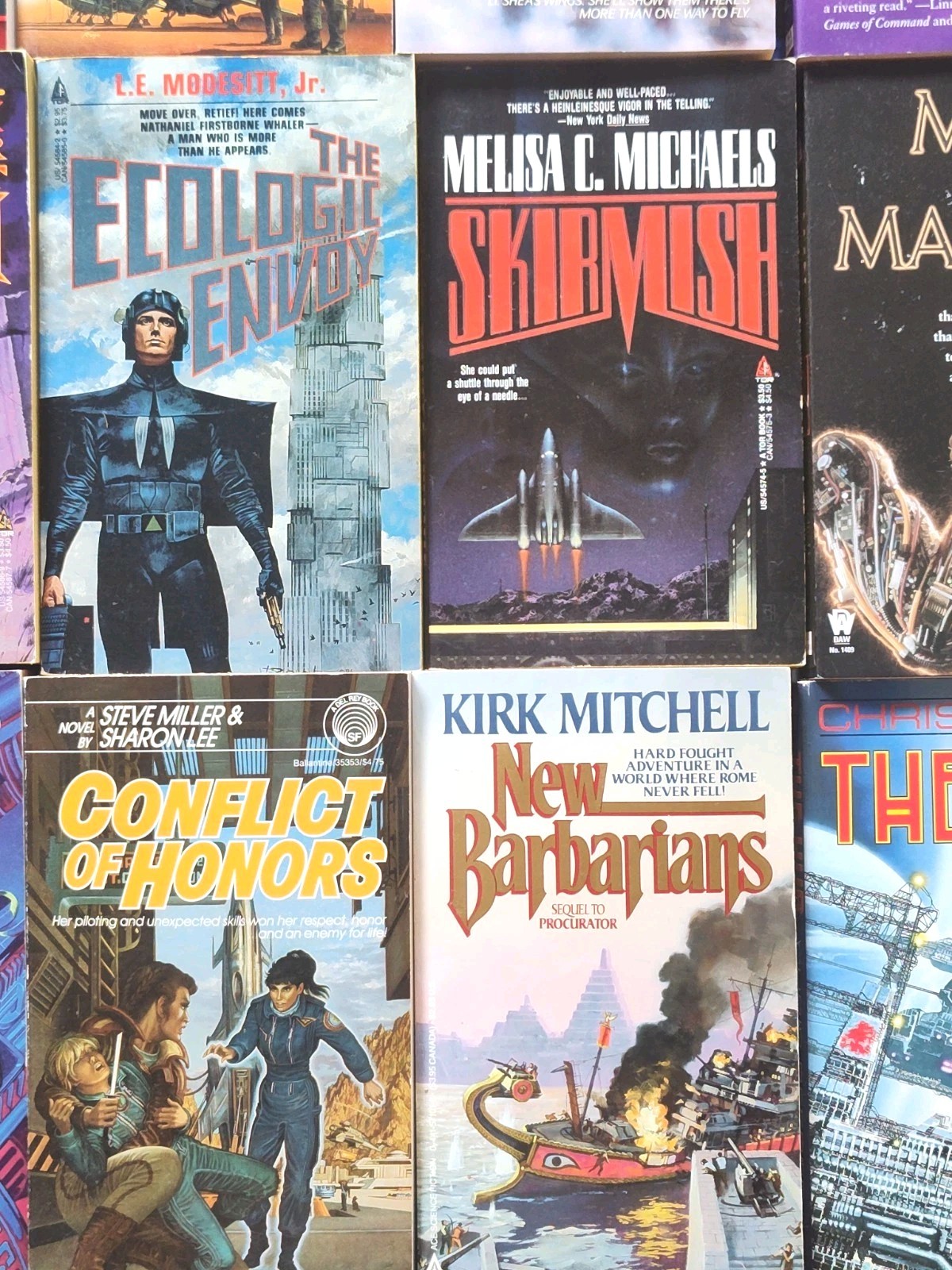 Lot Of 24 Science Fiction PB Books John Barnes Steve Miller Mitchell Modesitt,JR