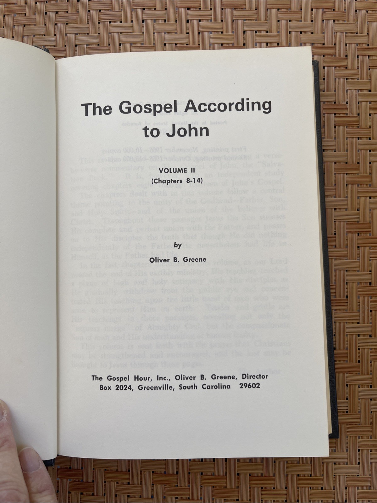 Complete The Gospel According to John Vol 1 2 3 Oliver Greene Gospel Hour
