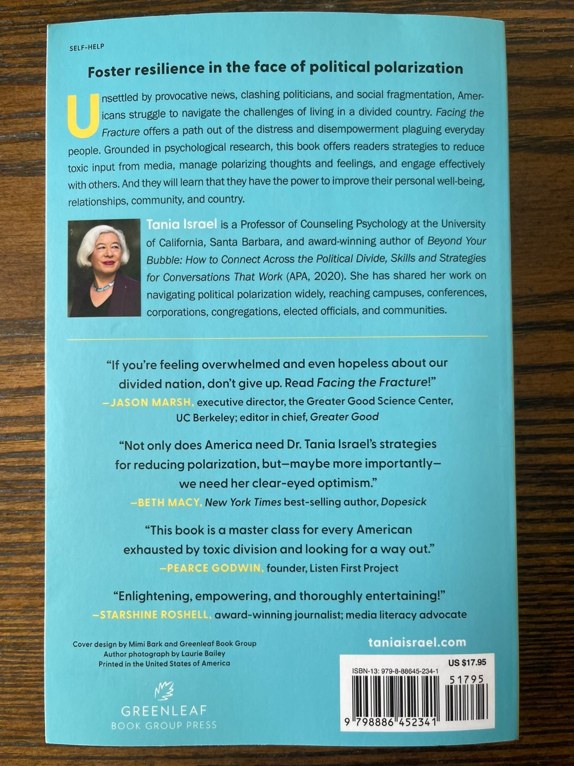 Facing the Fracture by Tania Israel PhD Self-Help Political Polarization : VG