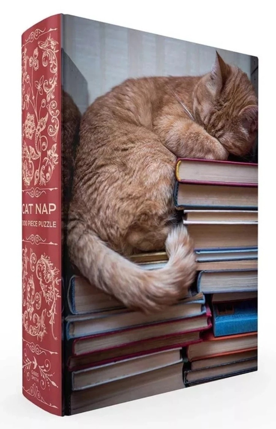 Gibbs Smith Cat Nap 1000 Piece Jigsaw Puzzle in Book Shaped Box