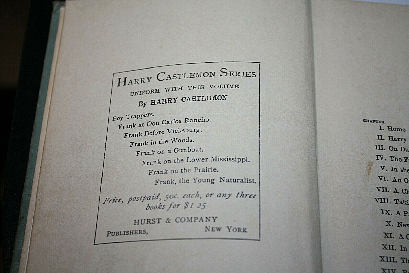 Vtg Frank Before Vicksburg Book Harry Castlemon Civil War Soldier Hardback -H -=