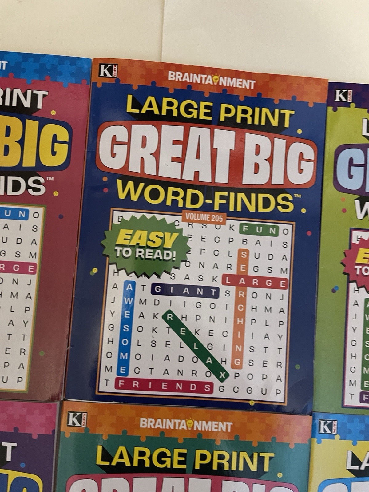 LOT 6 New Large Print GREAT BIG Word-Finds Word Search Kappa 204-209 Free Ship