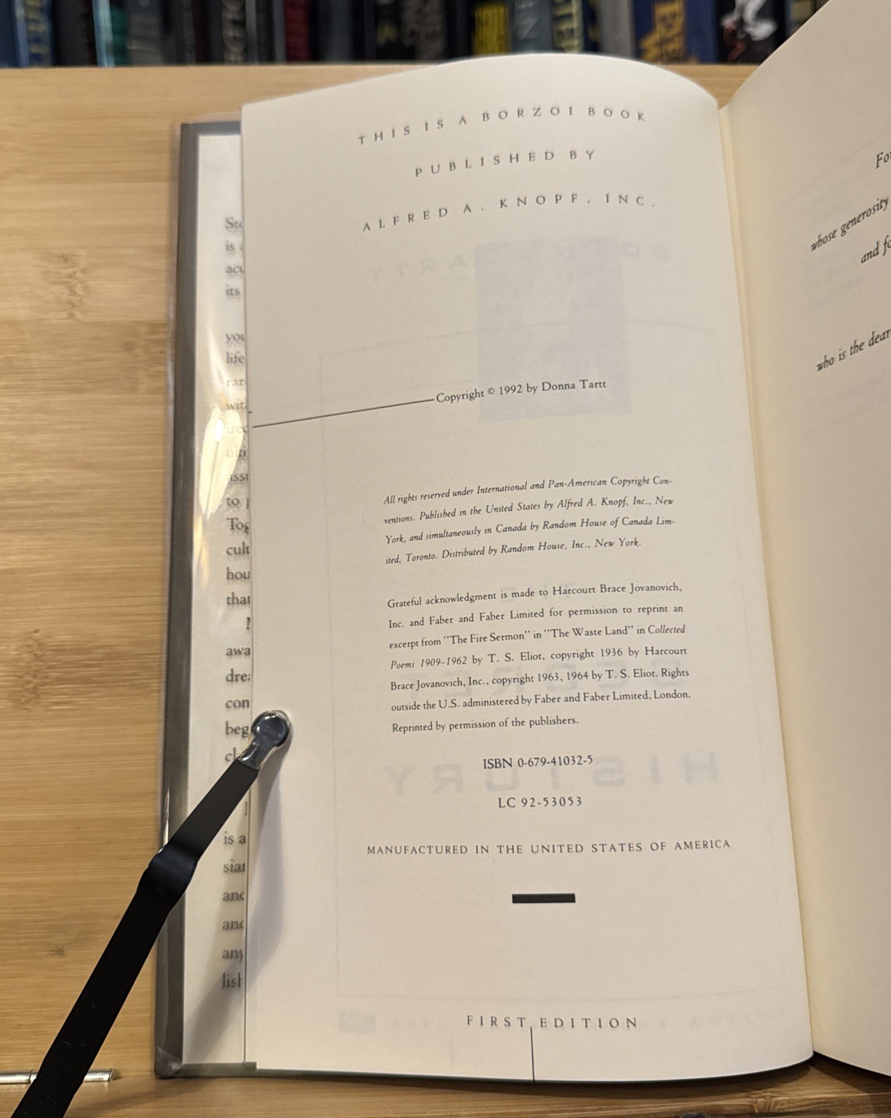The Secret History — Donna Tartt (Hardcover) First Edition & Print, 1st/1st, G