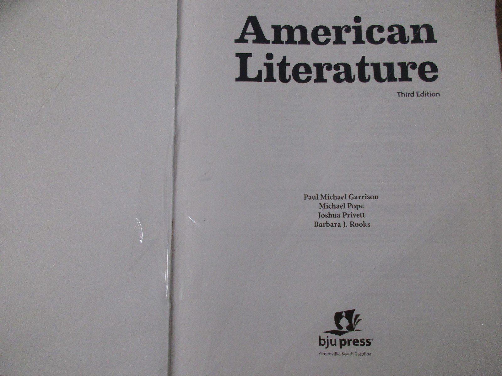 BJU American Literature (3rd edition) (student book)