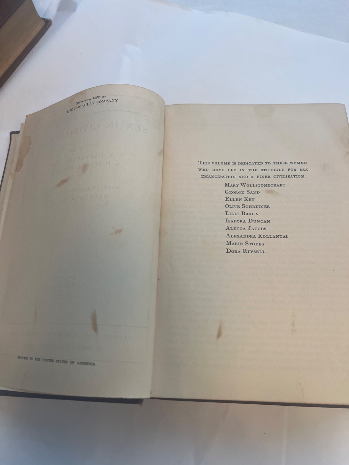Sex In Civilization By V. F. Calverton & S. D. Schmalhausen 1930 Hardcover Book