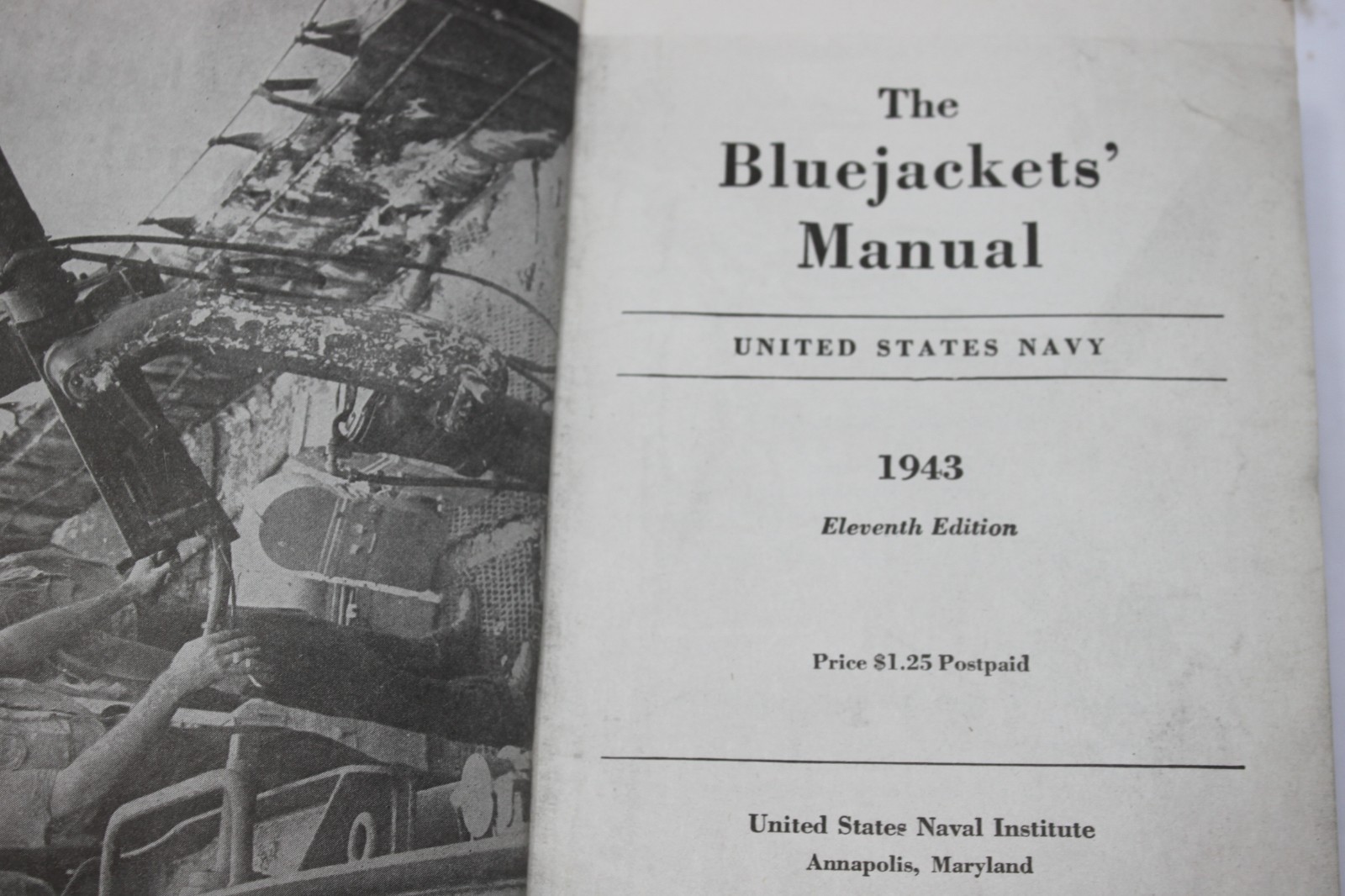 1943 The Bluejackets Manual 11th Edition United States Navy Bluejackets Book USN