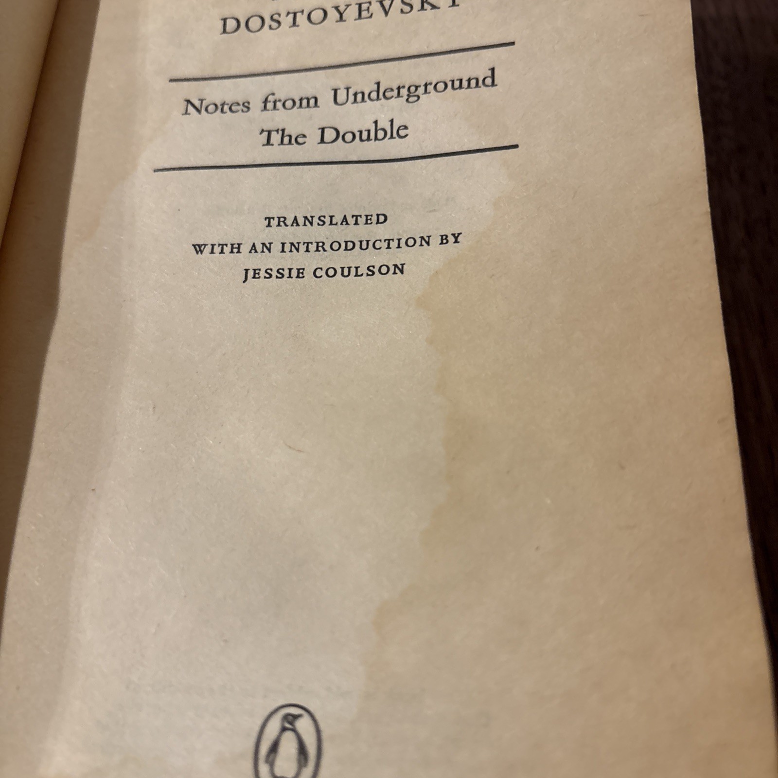 Notes from Underground the Double: The Double ROUGH PB6