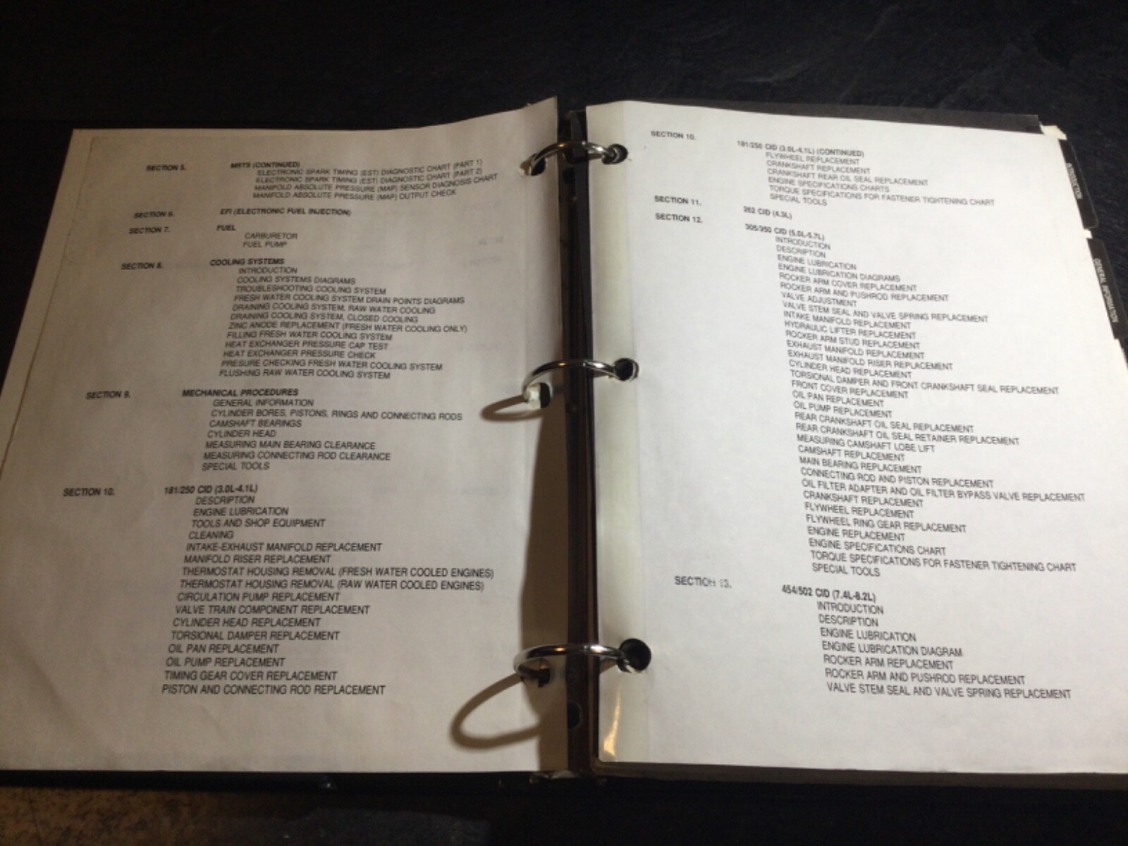 1986-1992 Marine Power GM Engines Shop Manual 3.0L 4.1L 4.3L 5.0L 5.7L 7.4L 8.2L