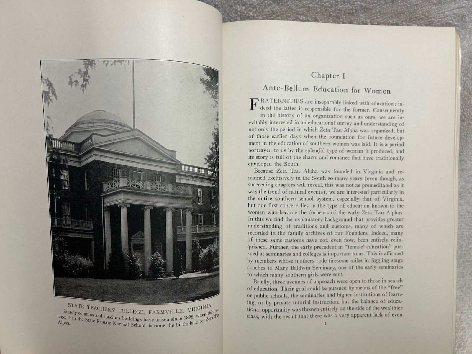 Vtg. Book History Zeta Tau Alpha Sorority 1898-1928 Illustrated 510 Pages Vol. 1